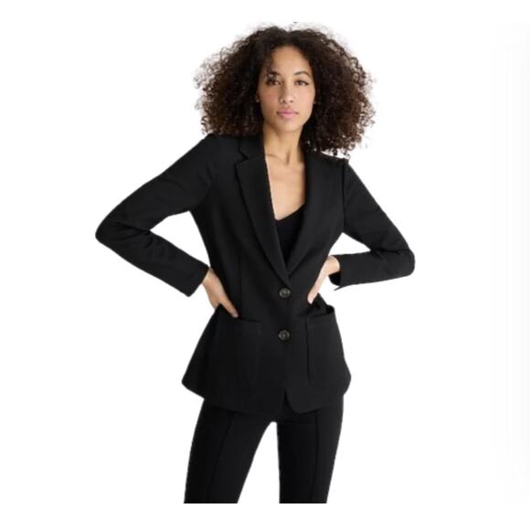 J. Crew Patrick Patch Pocket Italian Fabric Luxe Ponte Blazer Black Size 4 - Picture 1 of 11